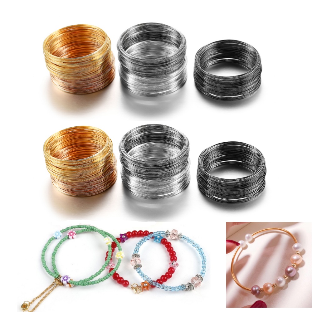 Jewelry Making Yarn - 100 루프/로트 0.6mm 실버 골드 브론즈