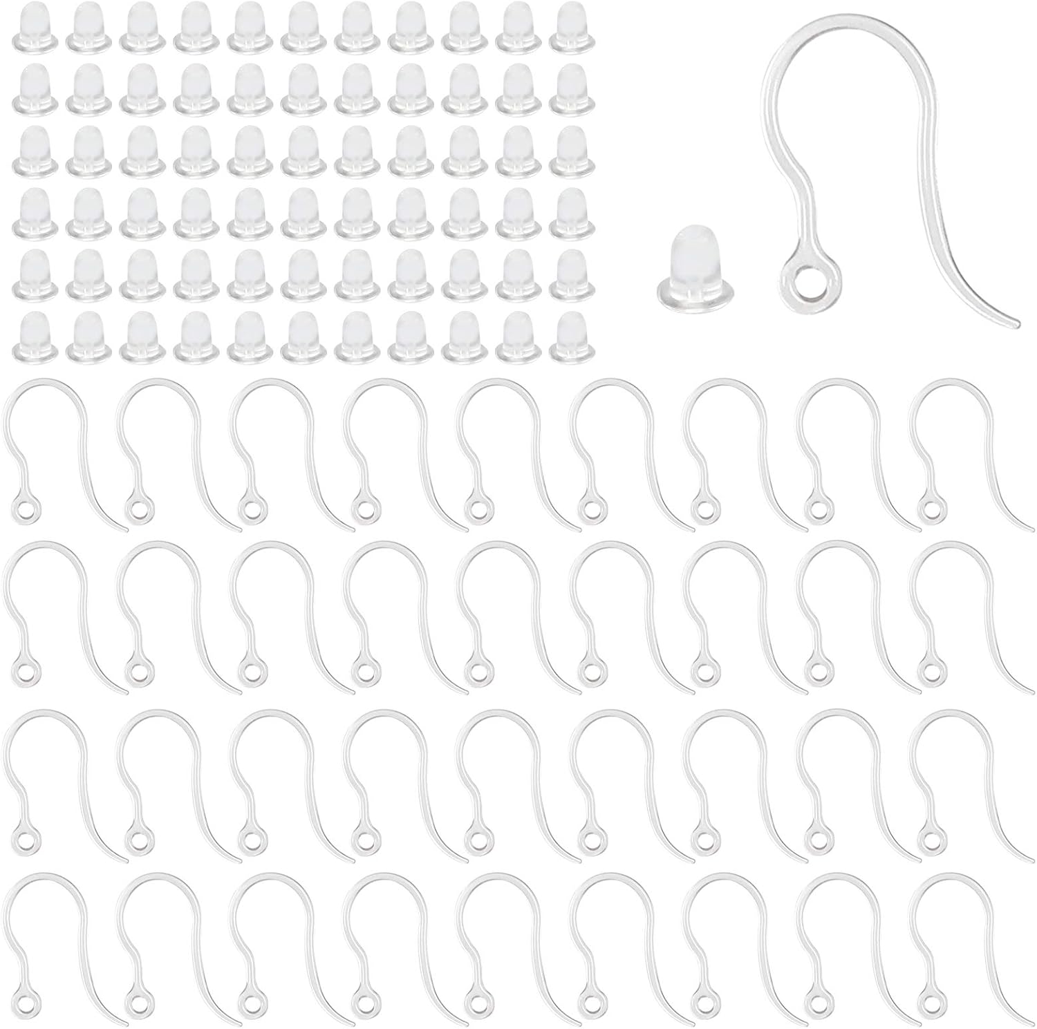 Jewelry Making Yarn - 40개 투명 플라스틱 귀걸이 훅 이어
