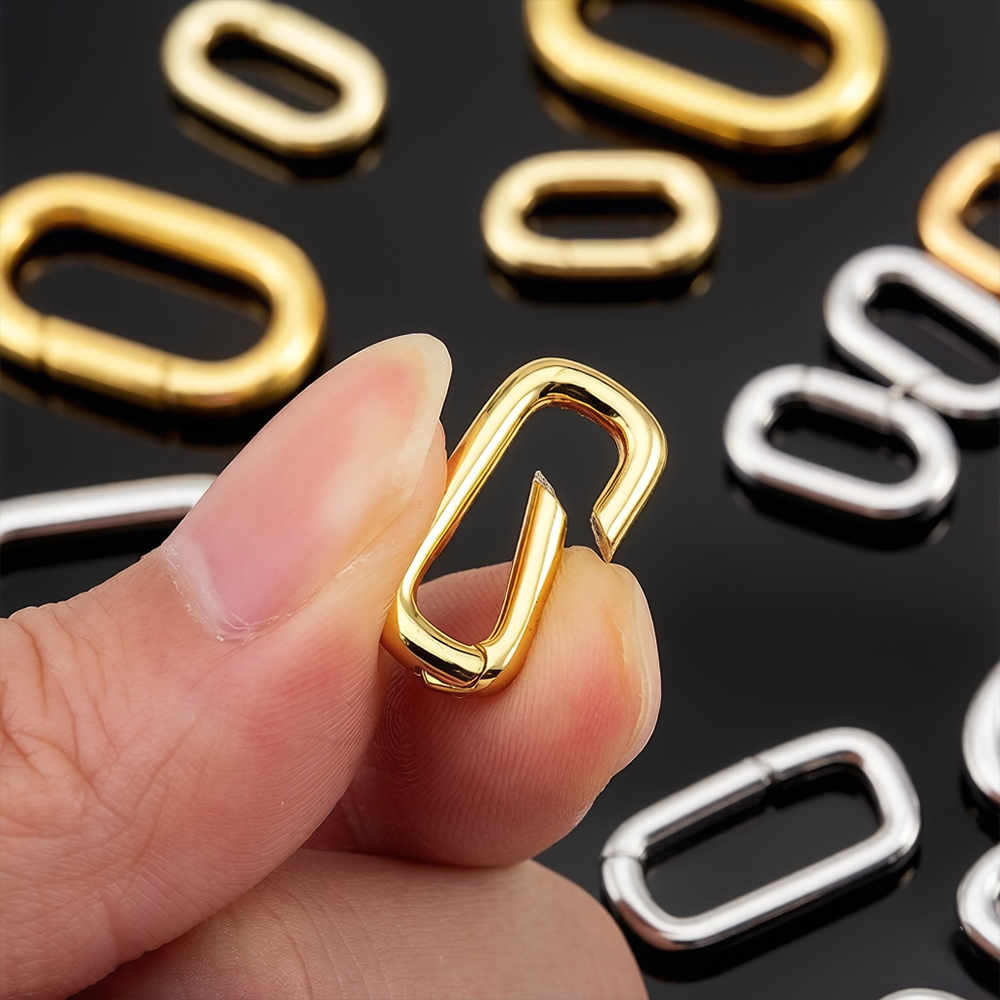 Jewelry Making Kit For Adults - 2개 18K 금도금 오벌 카라비너 목걸이