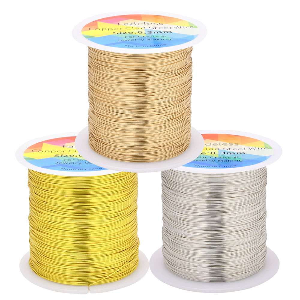 Jewelry Making Yarn - 100m/328ft Fadeless 구리 클래드 강철 와이어