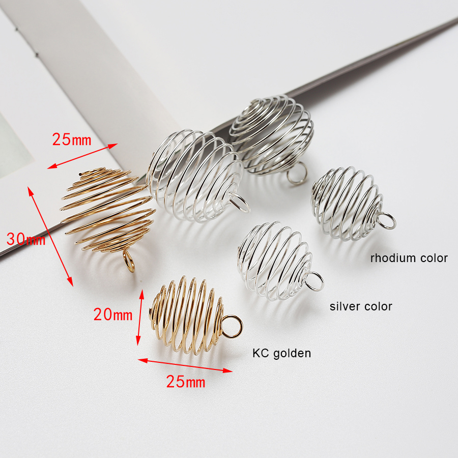 20 개/몫 금속 선조 중공 랜턴 봄 나선형 구슬 케이 - Jewelry Making Using Beads 리뷰 및 가격