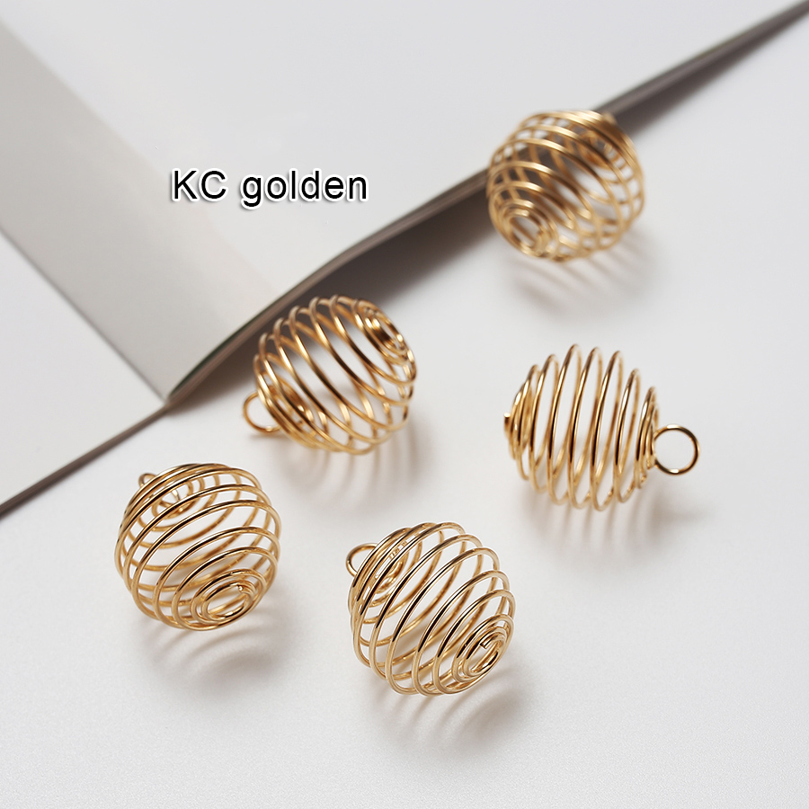 20 개/몫 금속 선조 중공 랜턴 봄 나선형 구슬 케이 - Jewelry Making Using Beads 리뷰 및 가격