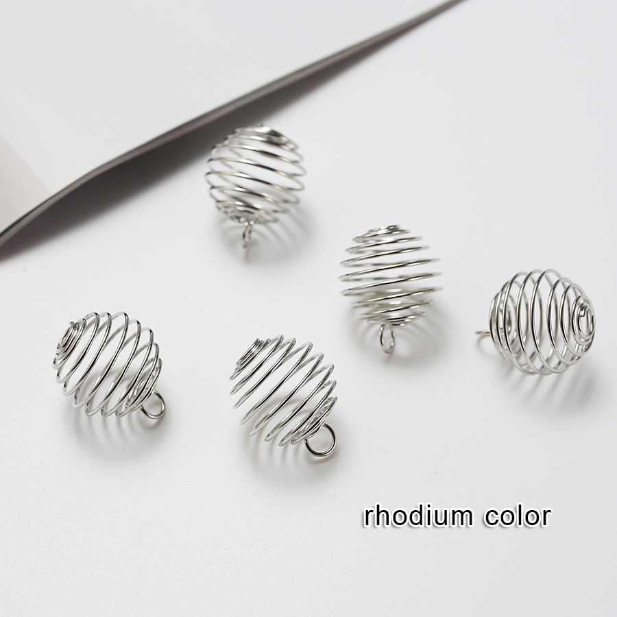 20 개/몫 금속 선조 중공 랜턴 봄 나선형 구슬 케이 - Jewelry Making Using Beads 리뷰 및 가격