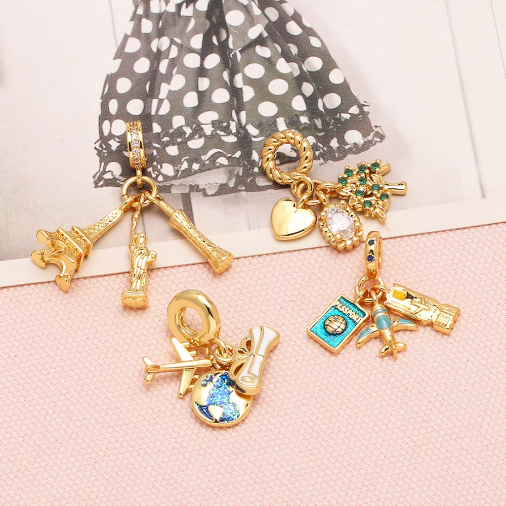 OCESRIO 에나멜 세계 여행 펜던트 목걸이 구리 골 - Jewelry Making Paris 리뷰 및 가격