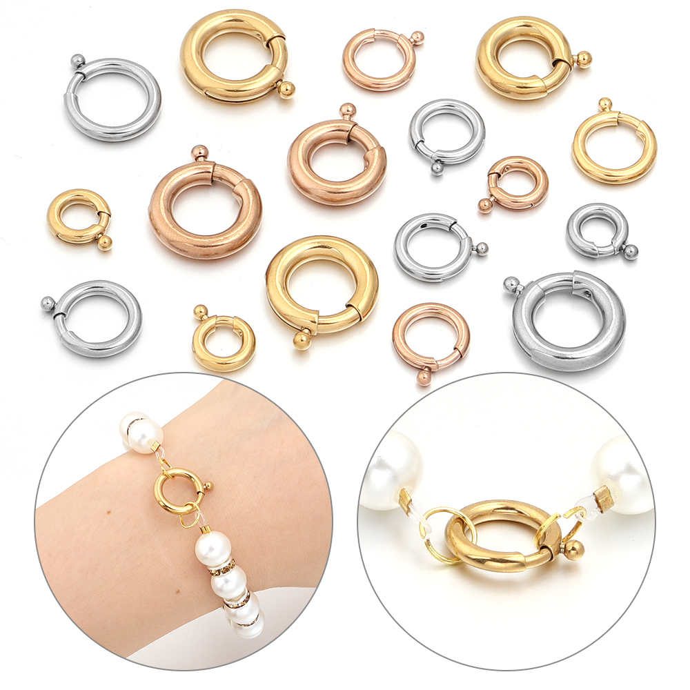 2개 스테인리스 스틸 스프링 클래스프 원형 링 걸쇠 버 - Jewelry Making A Ring 리뷰 및 가격