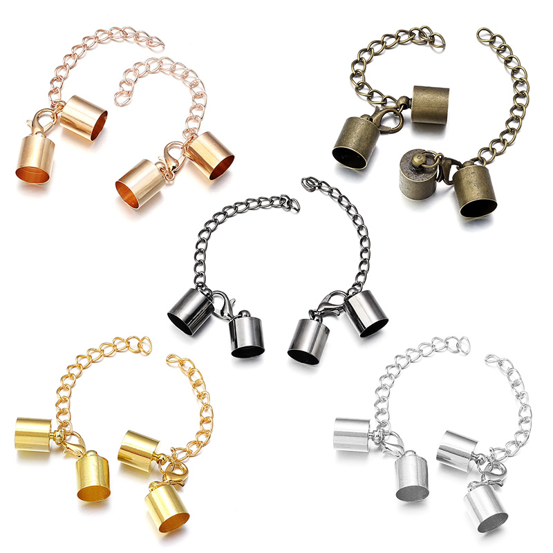 10 세트 가죽 코드 엔드 캡 랍스터 걸쇠 확장 체인  - Jewelry Making Pins 리뷰 및 가격