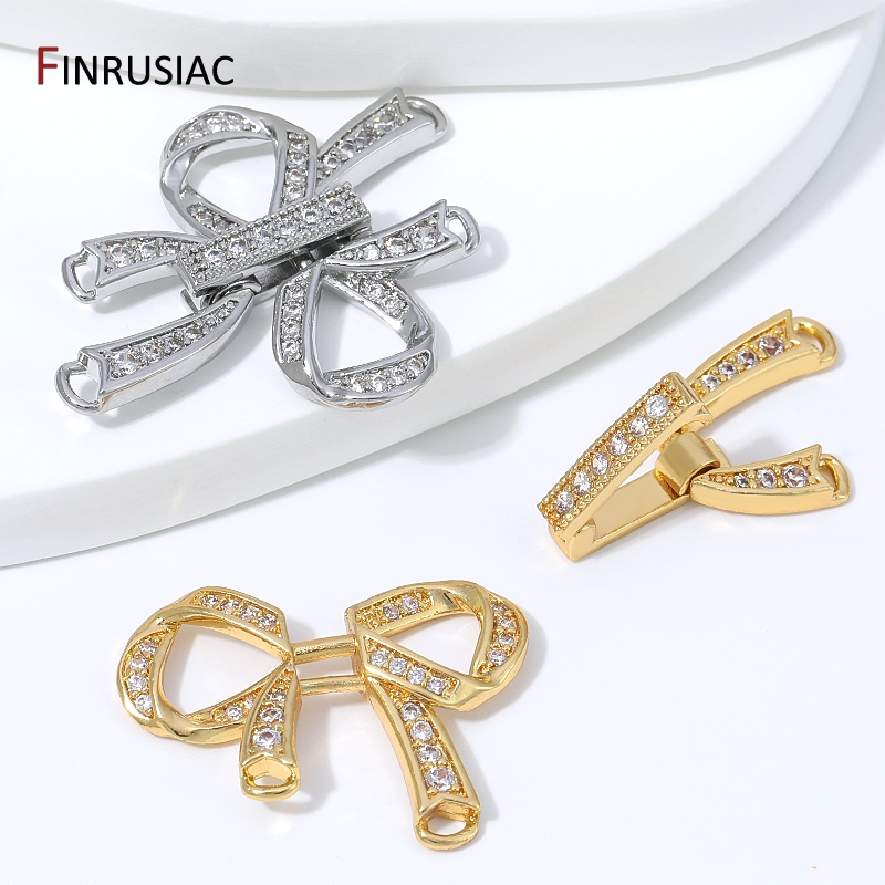 18K 금도금 황동 속이 빈 리본 보우 커넥터 클라스프 - Jewelry Making Pins 리뷰 및 가격
