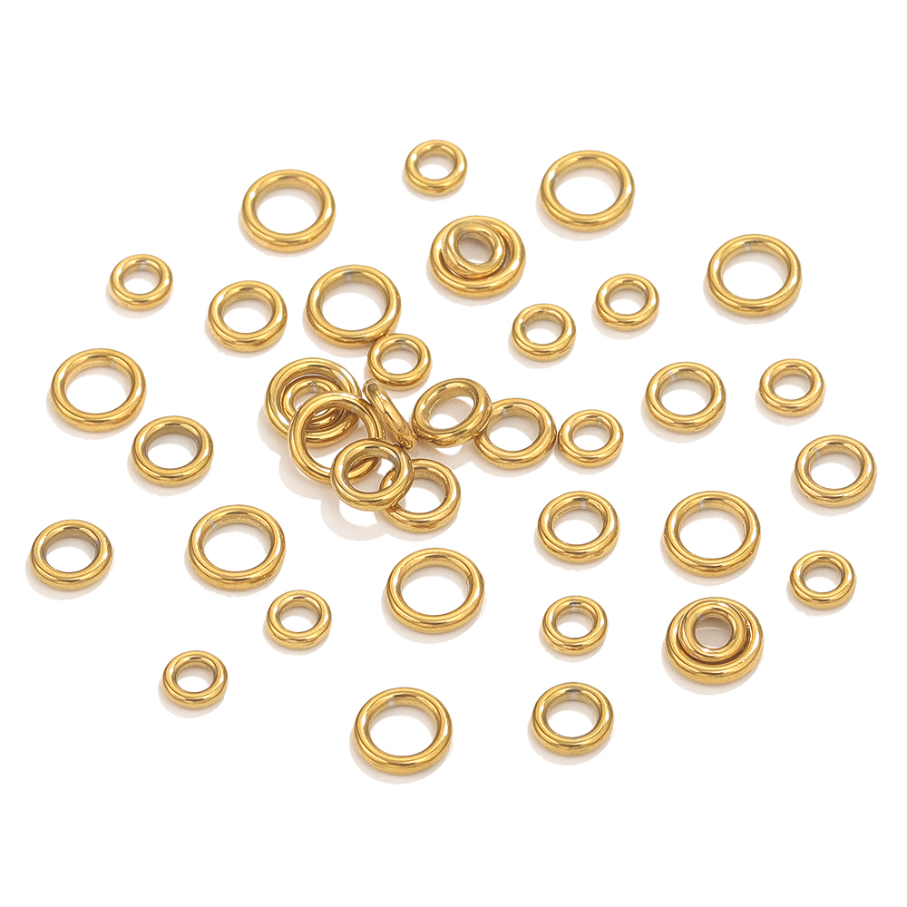 50pcs 스테인레스 스틸 O 링 골드 Platd 쥬얼 - Jewelry Making Yarn 리뷰 및 가격
