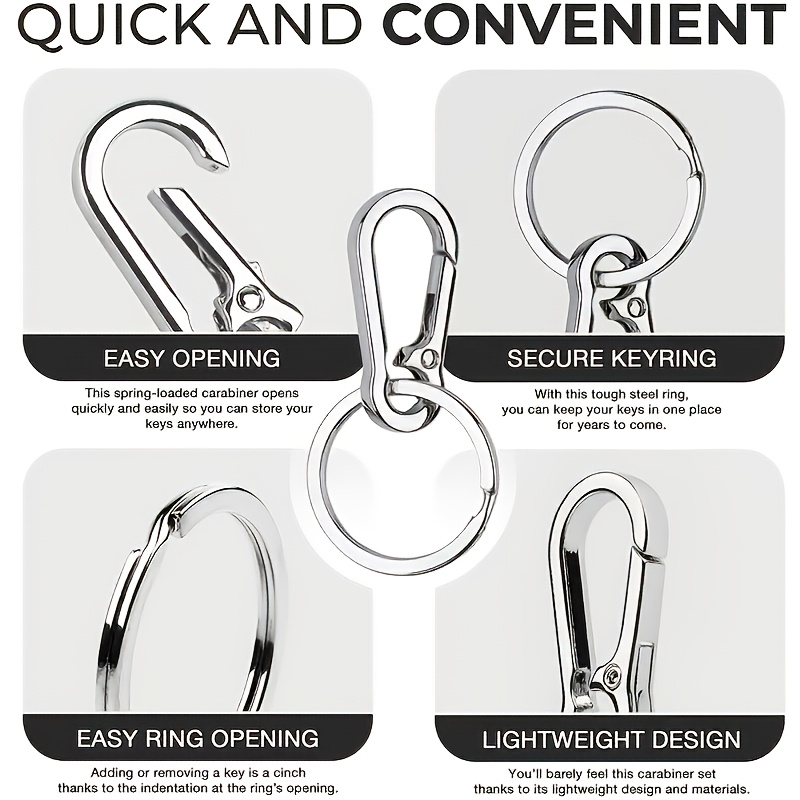 16pcs 금속 듀얼 키 링 버클 허리 걸이형 열쇠고리 - Jewelry Making A Ring 리뷰 및 가격
