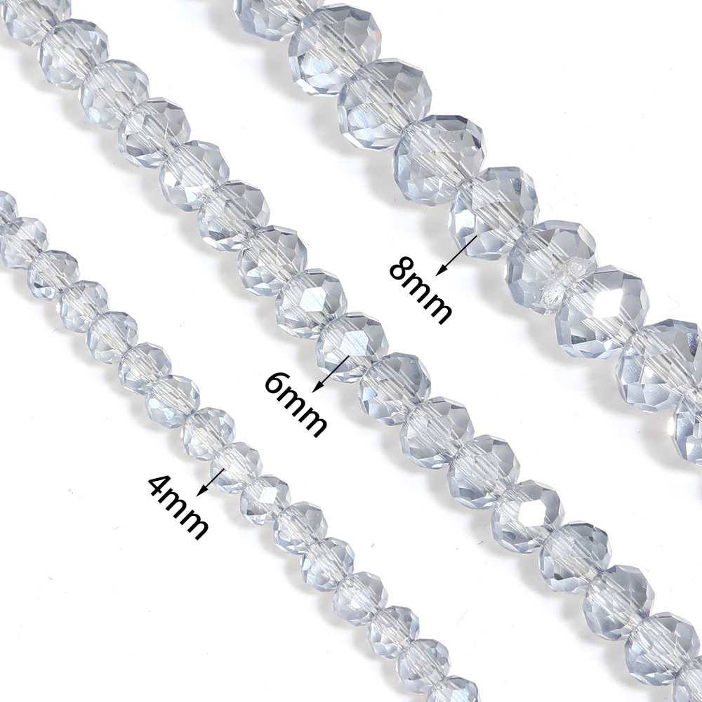 4 6 8mm 각진 크리스탈 비즈 연한 파란색 회색 아 - Jewelry Making Light 리뷰 및 가격