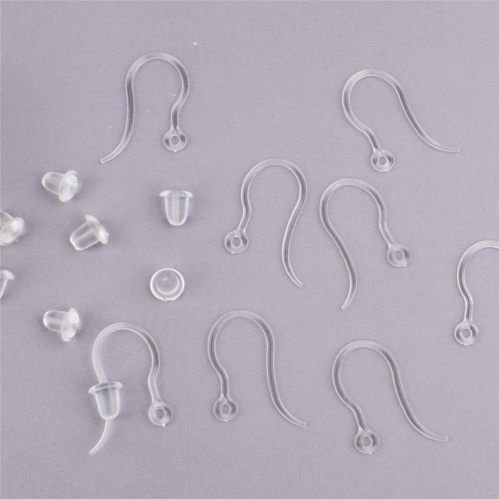 40개 투명 플라스틱 귀걸이 훅 이어 와이어 루프 포함 - Jewelry Making Yarn 리뷰 및 가격