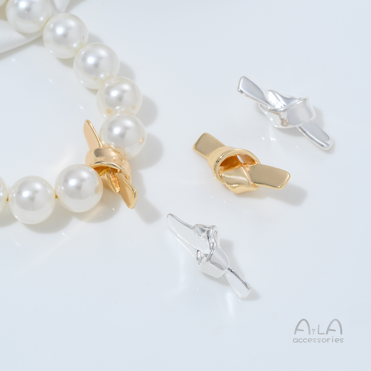 구리 도금 14K 골드 컬러 브러쉬드 보우 매듭 비즈  - Jewelry Making Knots 리뷰 및 가격